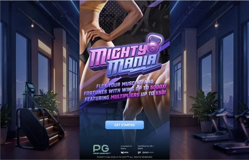 Mighty Mania - मुख्य मेनू और बेट चयन स्क्रीन